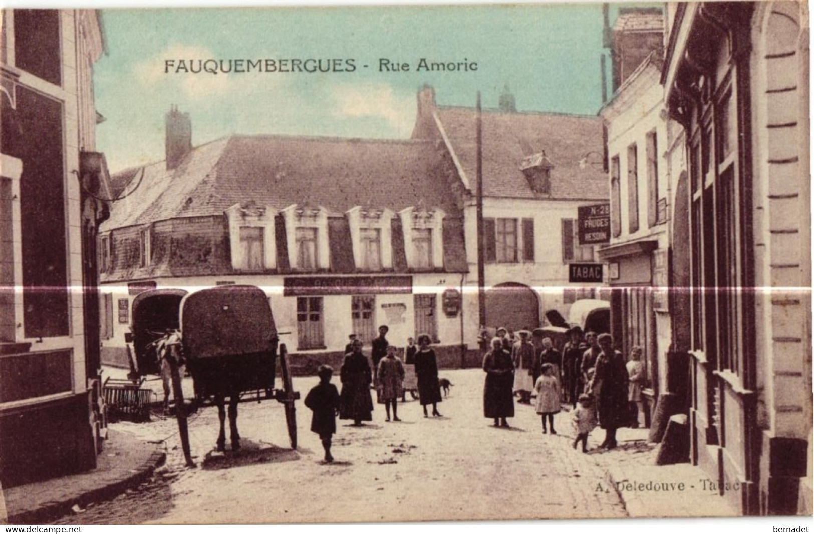 62 . FAUQUEMBERGUES . RUE AMORIC.  ( Trait Blanc Pas Sur Original ) - Fauquembergues