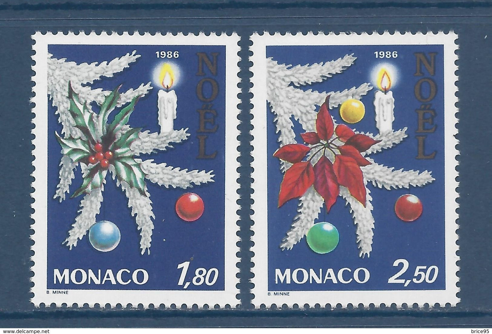 Monaco - YT N° 1554 Et 1555 ** - Neuf Sans Charnière - 1986 - Unused Stamps