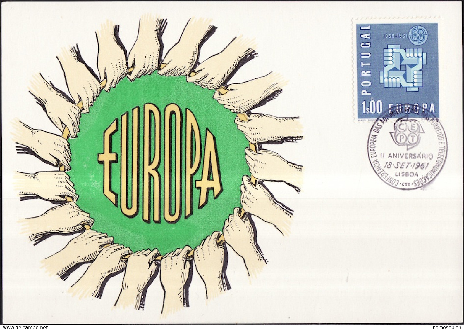 Europa CEPT 1961 Portugal CM Y&T N°888 - Michel N°MK907 - 1e EUROPA - 1961