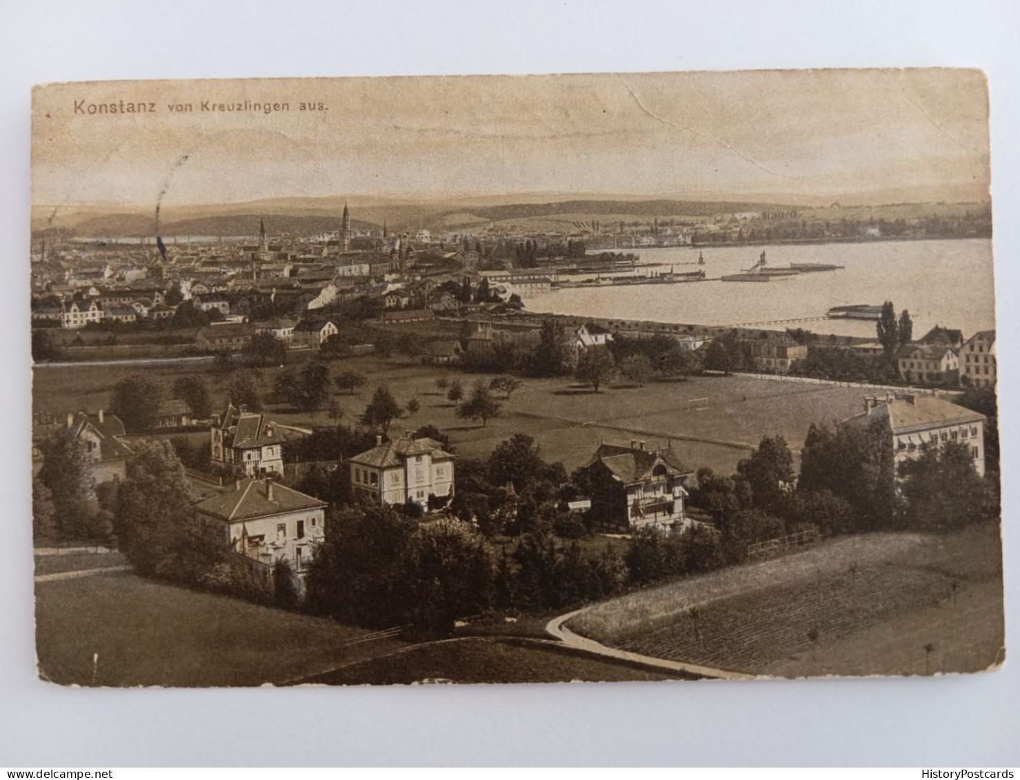 Konstanz, Blick Auf Stadt über Kreuzlingen, Schweiz, Deutsche Feldpost 1914 - Konstanz