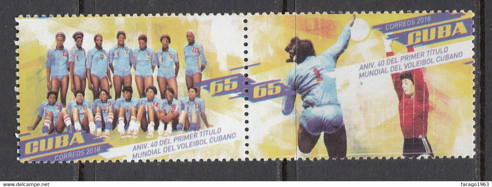 2018 Cuba Volleyball Complete Pair MNH - Nuevos
