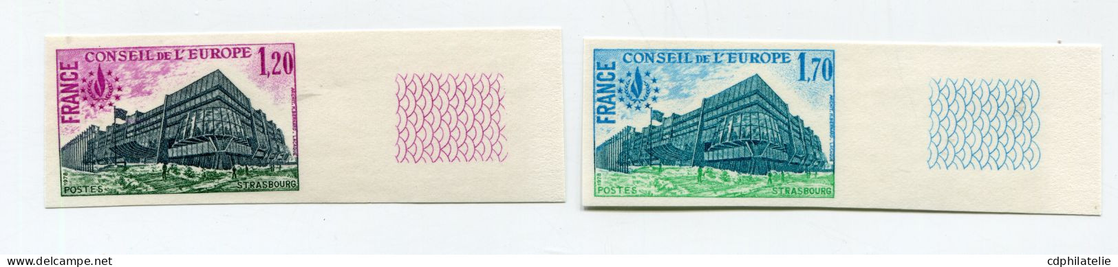 FRANCE TIMBRES DE SERVICE N°58 / 59 ** NON DENTELES CONSEIL DE L'EUROPE - 1971-1980