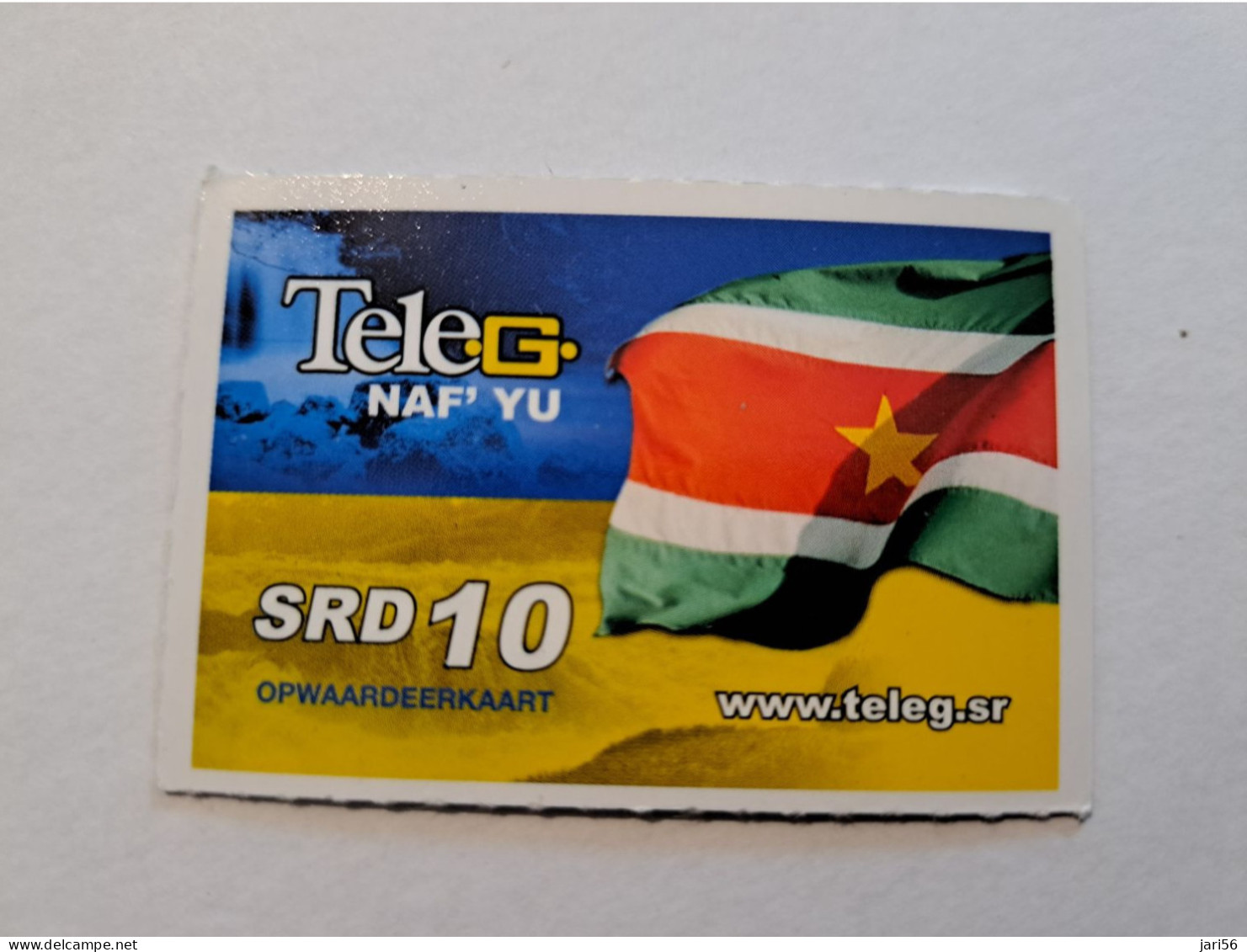 SURINAME US 10,-  / UNITS GSM  PREPAID/  /  SURINAME FLAG      /    MOBILE CARD    **16296 ** - Surinam