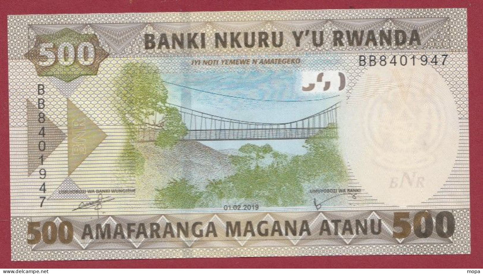 Rwanda ---500 Francs  --01/02/2019---NEUF/UNC-- (118) - Rwanda