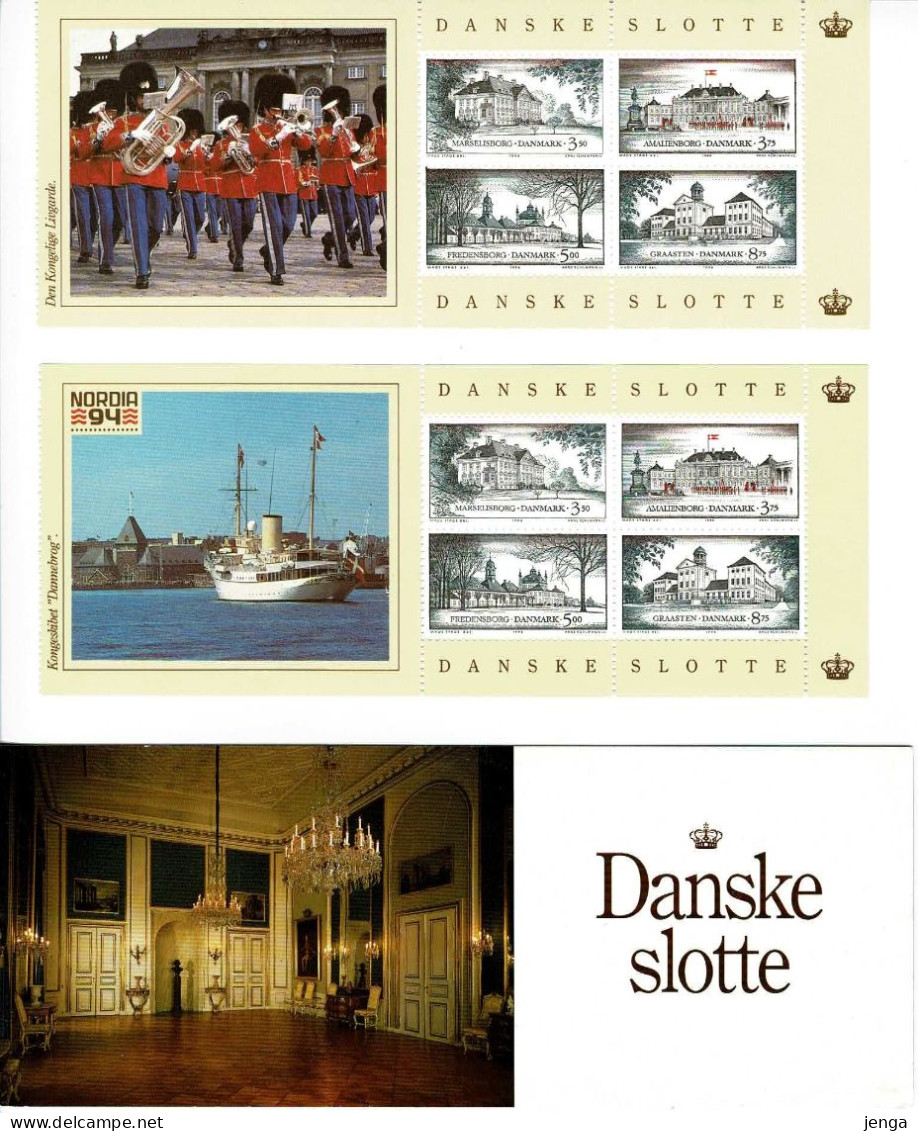 Denmark 1994; Danish Castles; 2 Booklet Panes On FDC Plus MNH(**) And Booklet (empty). - Otros & Sin Clasificación