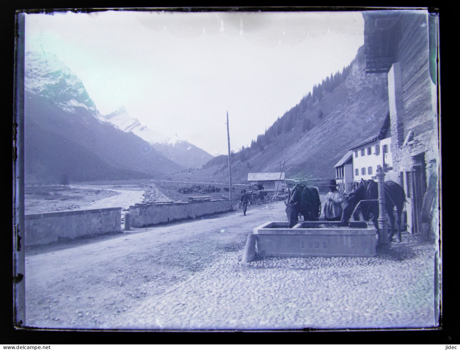 Ancienne Photo Négatif Sur Plaque De Verre Splugen Sufers Ou Andeer Suisse Les Grisons Alte Foto Vers 1900 Rheinwald - Splügen