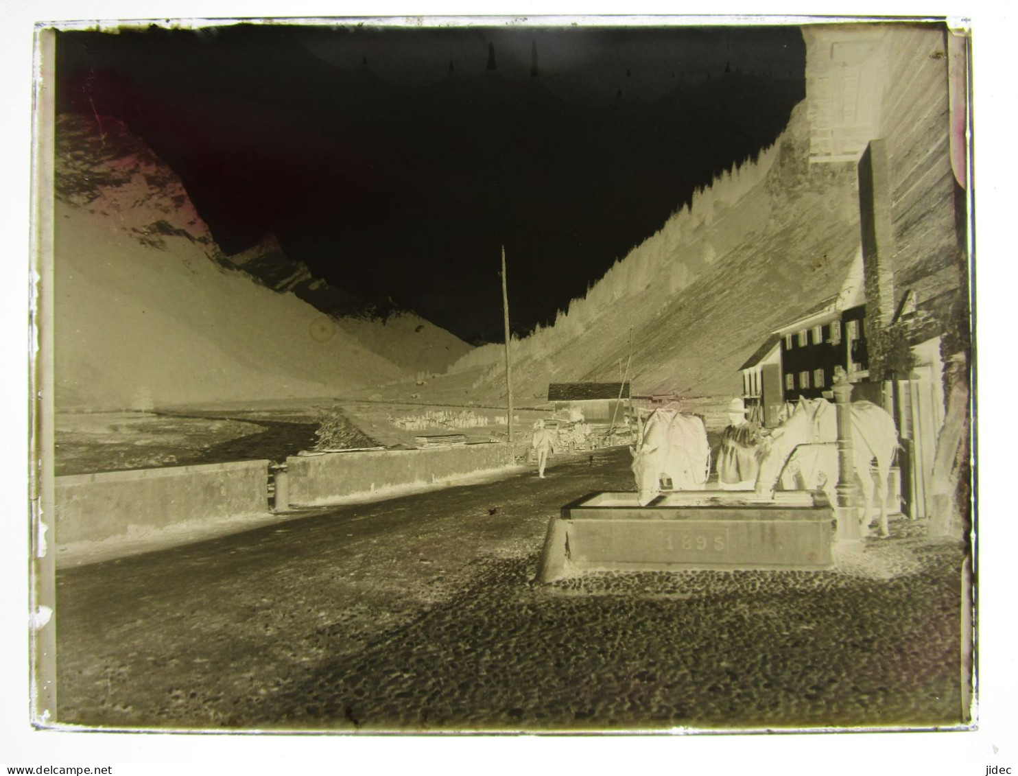 Ancienne Photo Négatif Sur Plaque De Verre Splugen Sufers Ou Andeer Suisse Les Grisons Alte Foto Vers 1900 Rheinwald - Splügen