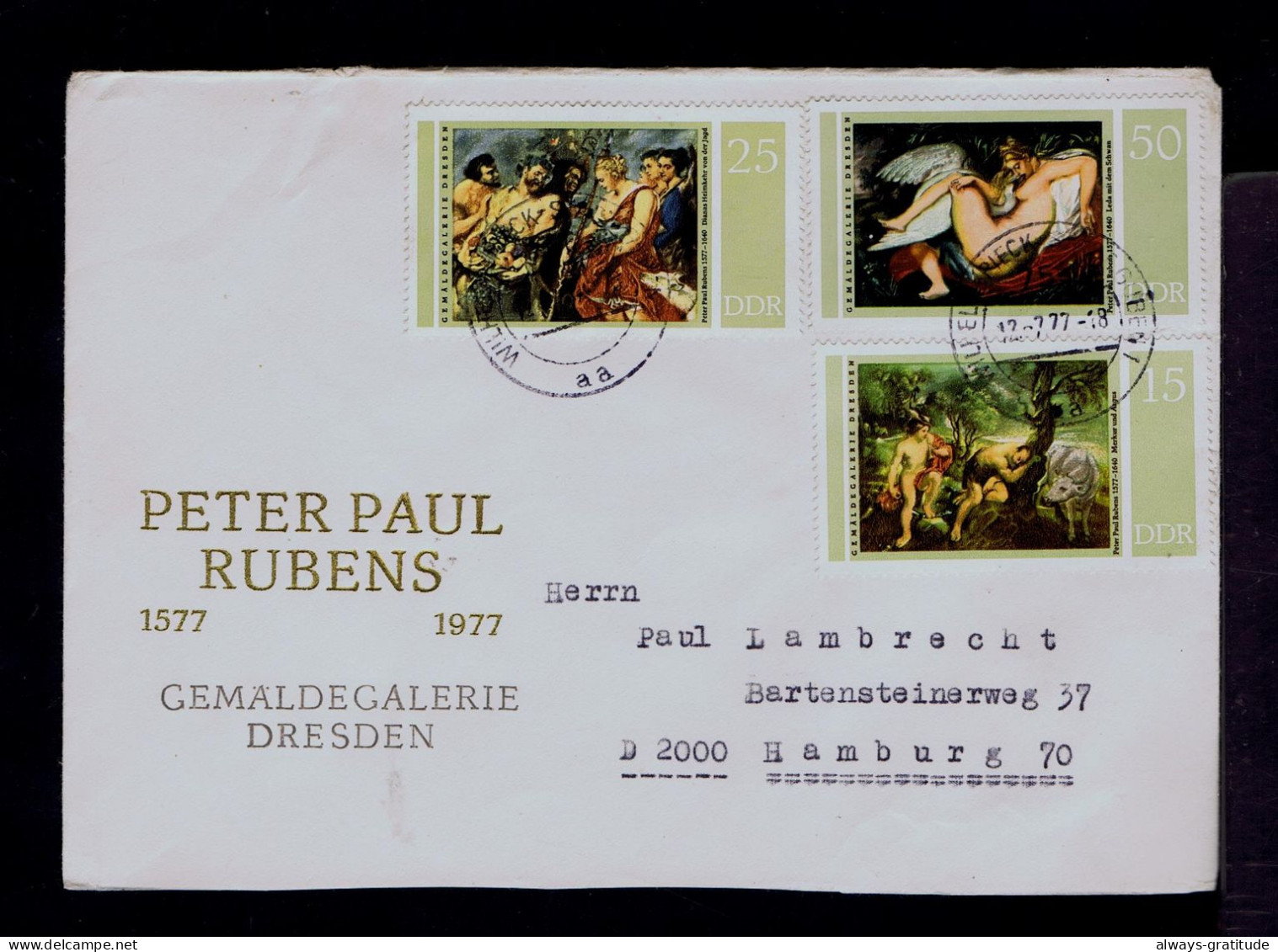 Sp10386 DDR "Gemalde Galerie -DRESDEN" Museum RUBENS 1577-1640 Peinture Arts Paintings Mailed Hamburg - Rubens