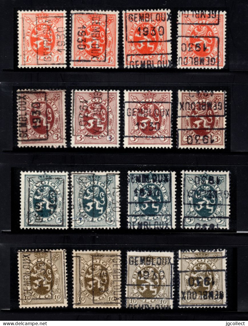 Preo's (276, 278, 279 & 280) 'GEMBLOUX 1930'  OCVB 5623, 5689, 5754 & 5819 A+B+C+D - Rollenmarken 1930-..