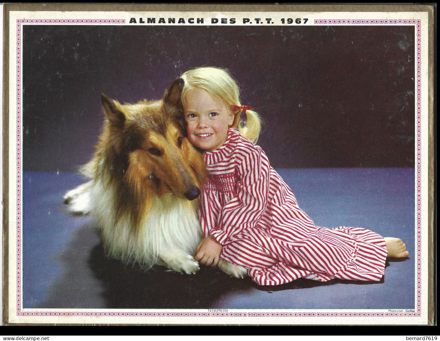 Almanach  Calendrier  P.T.T  -  La Poste -  1967 - Enfant - Chien - Grossformat : 1961-70