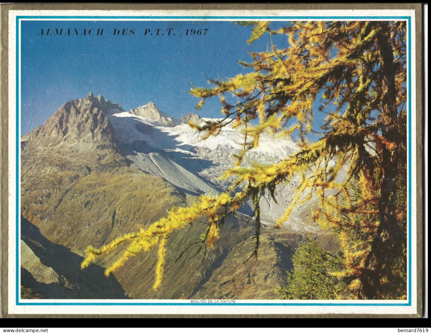 Almanach  Calendrier  P.T.T  -  La Poste -  1967 - Etretat - Beaute De La Nature - Formato Grande : 1961-70