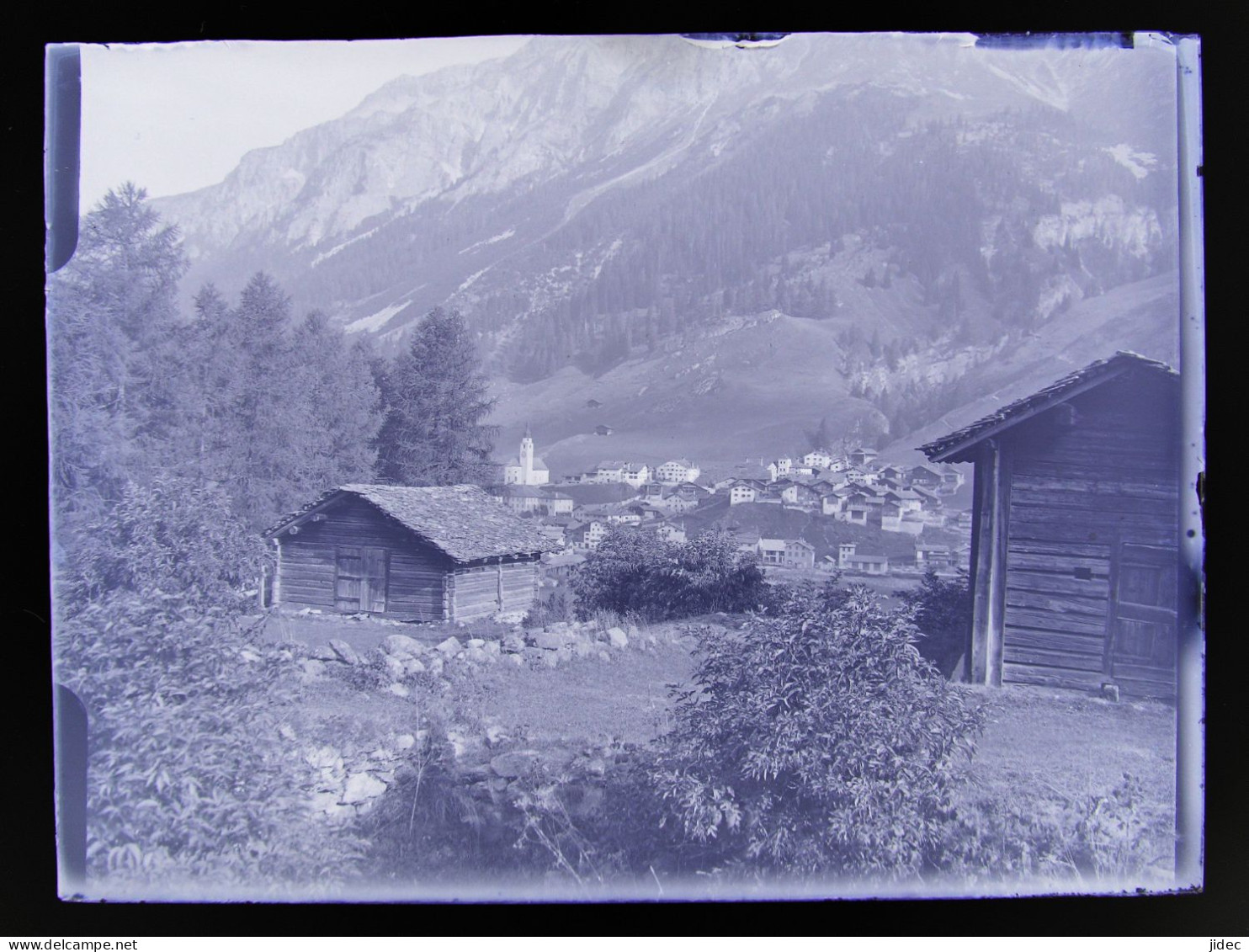 Ancienne Photo Négatif Sur Plaque De Verre Splugen Sufers Andeer Ou Rheinwald Suisse Les Grisons Alte Foto Vers 1900 - Splügen