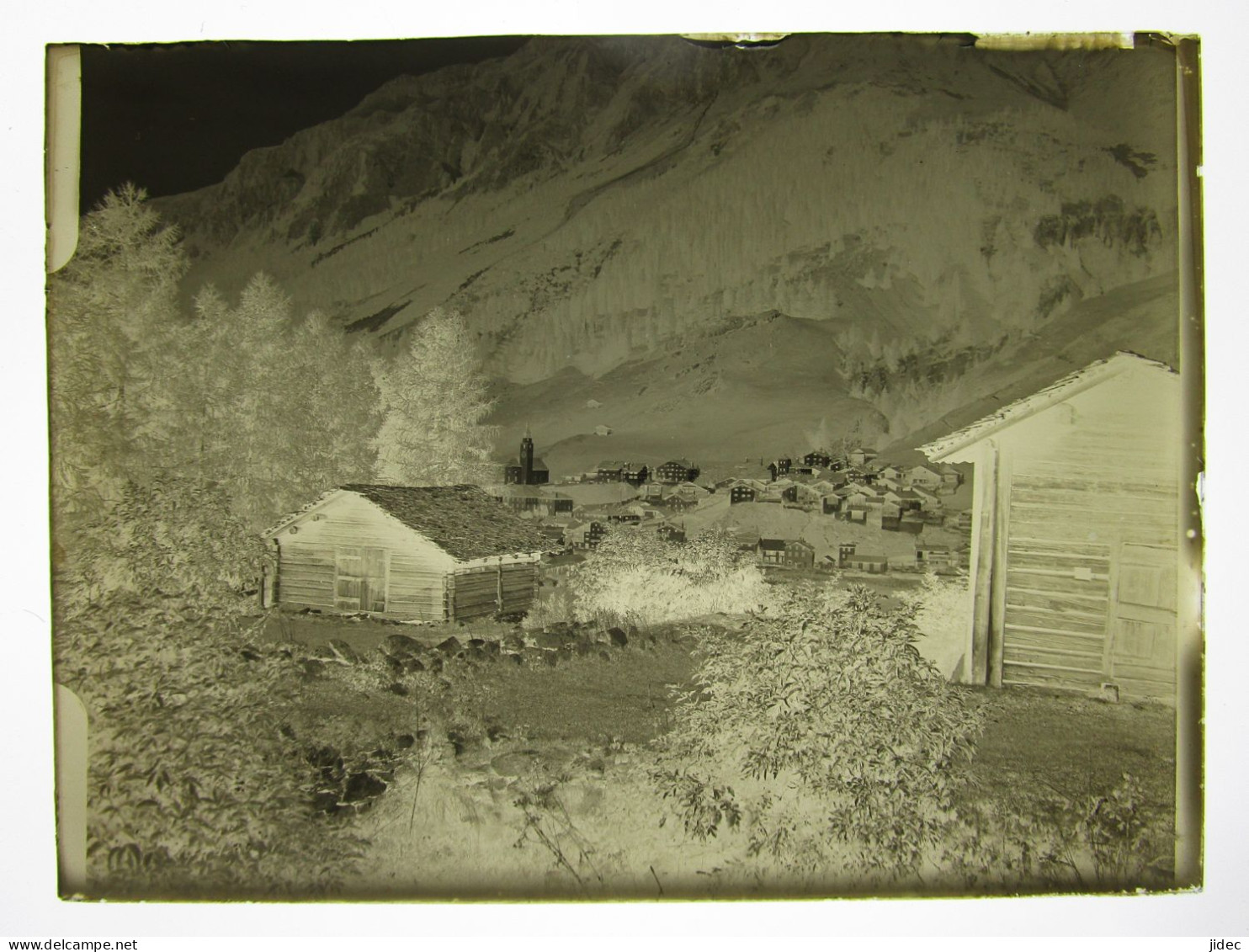 Ancienne Photo Négatif Sur Plaque De Verre Splugen Sufers Andeer Ou Rheinwald Suisse Les Grisons Alte Foto Vers 1900 - Splügen