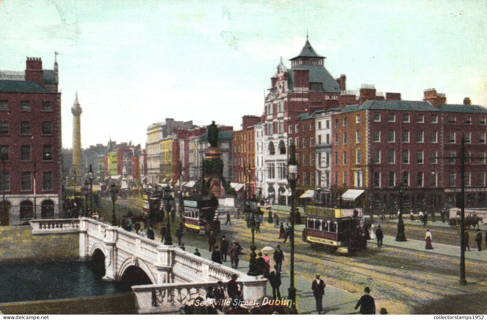 DUBLIN, ARCHITECTURE, BRIDGE, TRAM, TOWER, IRELAND, POSTCARD - Dublin