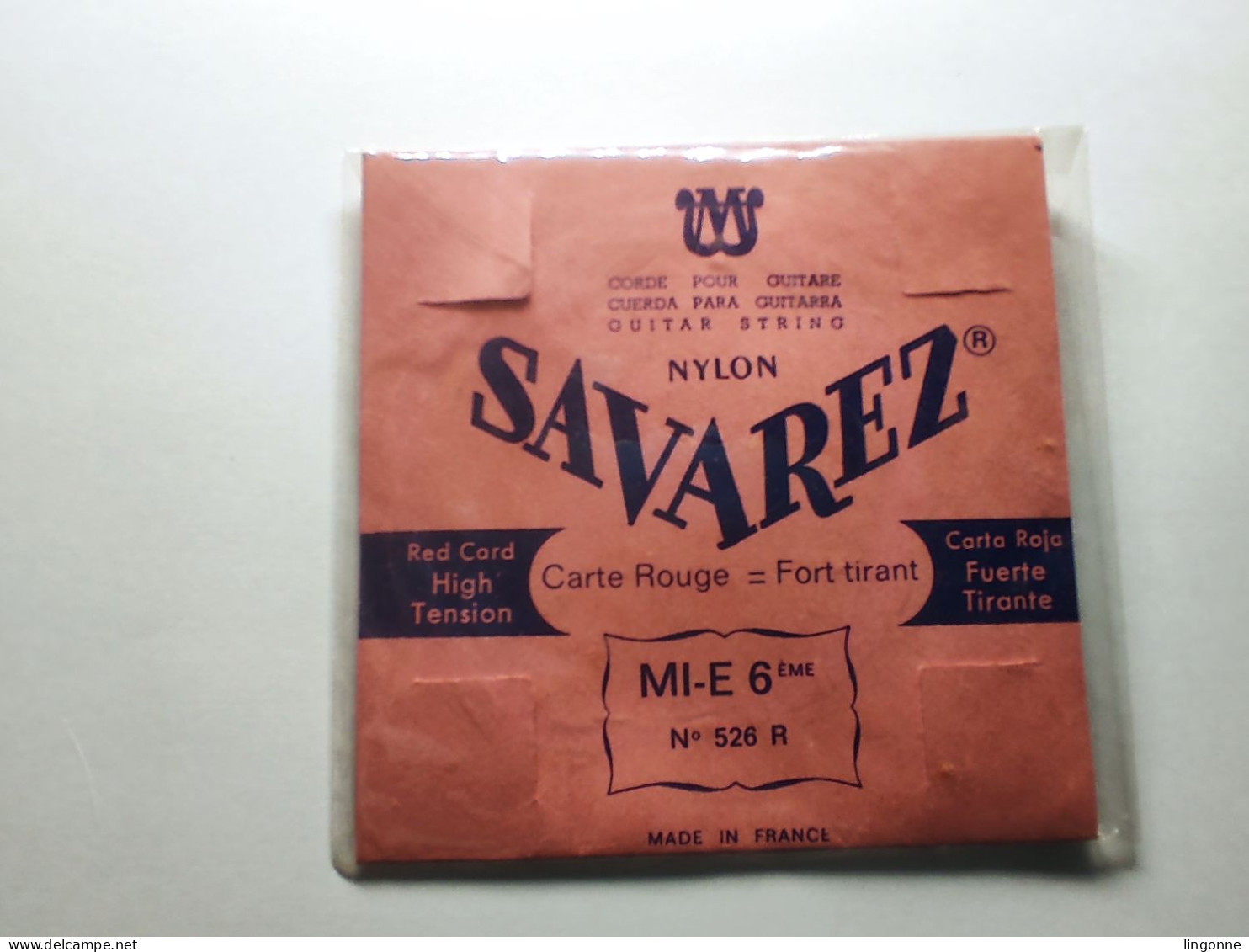 SAVAREZ MI E 6eme N° 526 R CORDE POUR GUITARE Vide Pochette Uniquement - Accesorios & Cubiertas