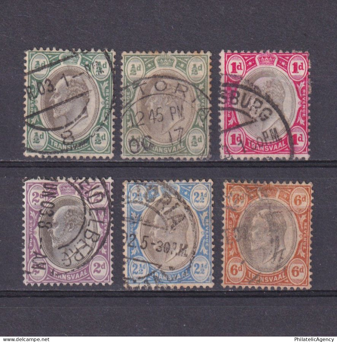 TRANSVAAL SOUTH AFRICA 1902, SG #244-249, Part Set, Wmk Crown CA, Used - Transvaal (1870-1909)