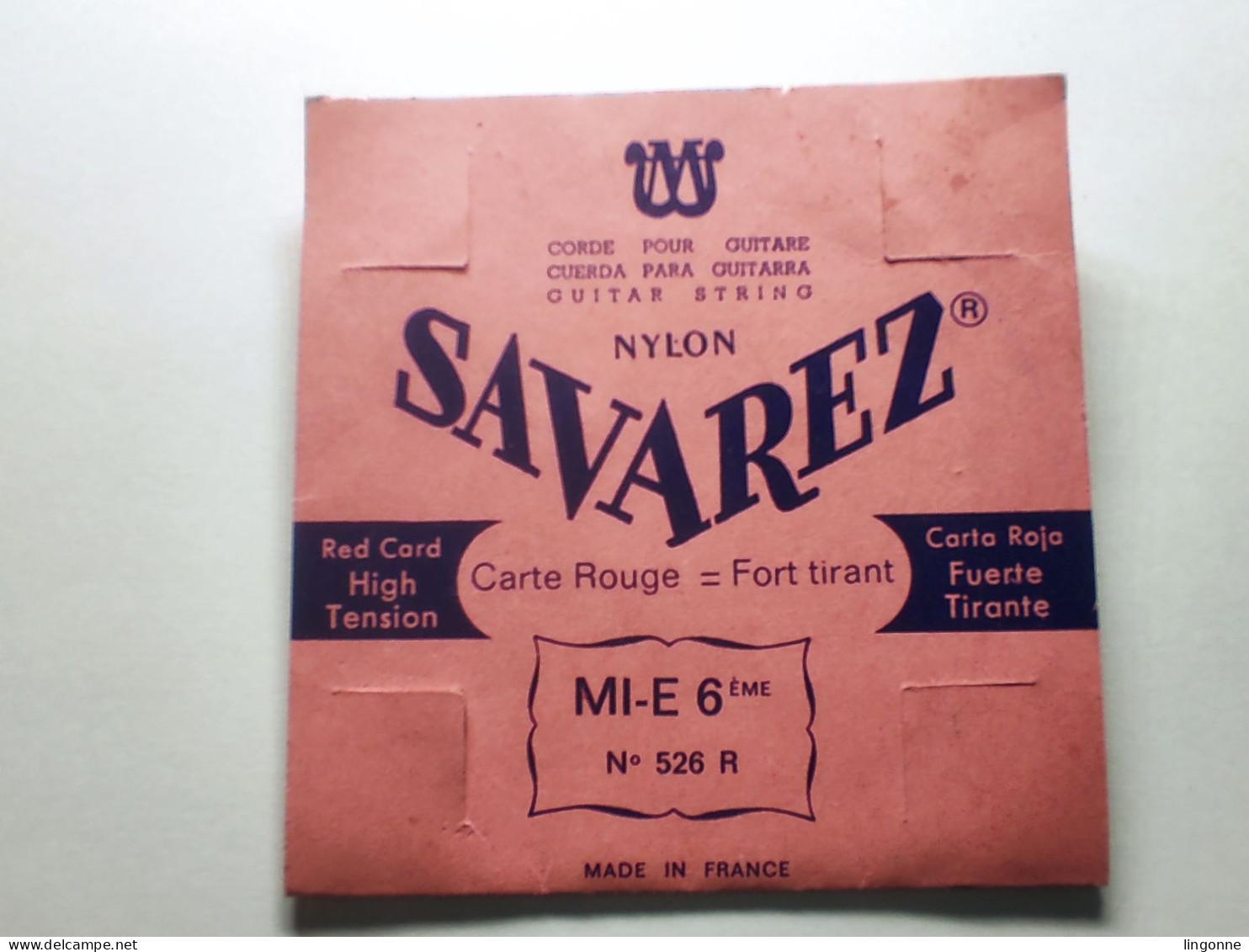 SAVAREZ MI E 6eme N° 526 R CORDE POUR GUITARE Vide Pochette Uniquement - Accesorios & Cubiertas