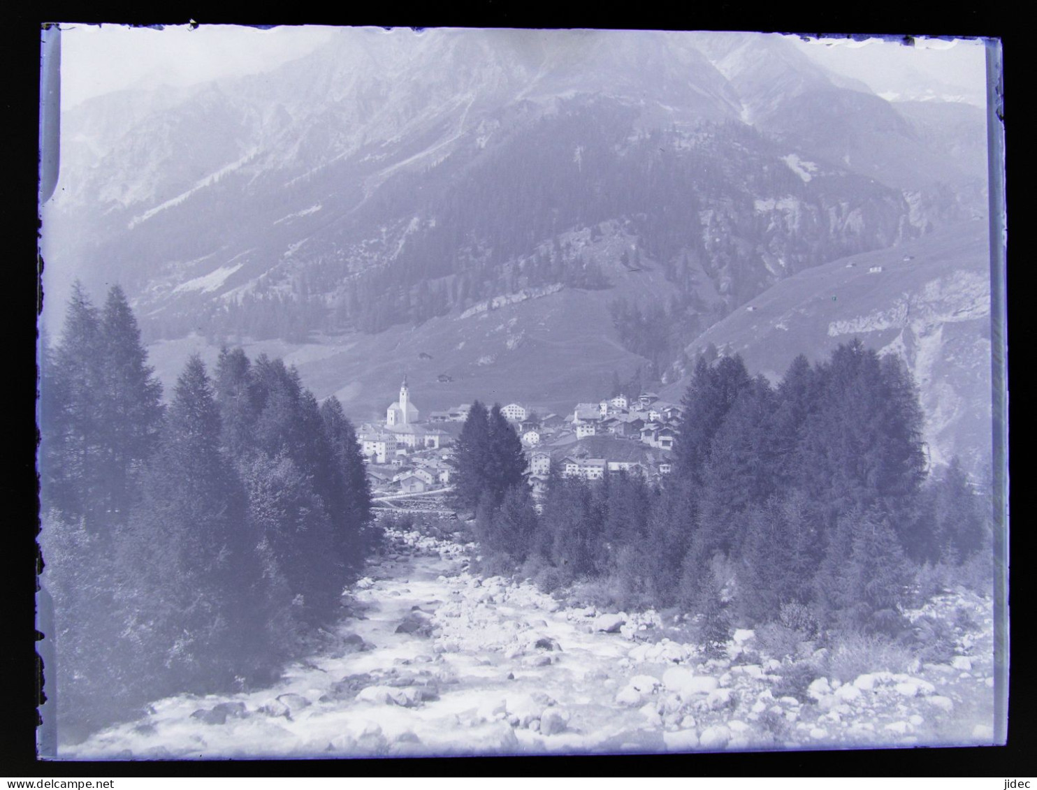 Ancienne Photo Négatif Plaque De Verre Splugen 1911 Près Sufers Andeer Rheinwald Suisse Les Grisons Alte Foto Schweiz - Splügen