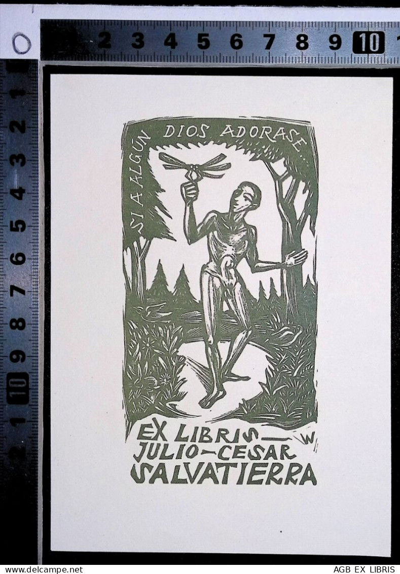 EX LIBRIS REMO WOLF Per JULIO CESAR SALVATIERRA L24-F01 - Exlibris