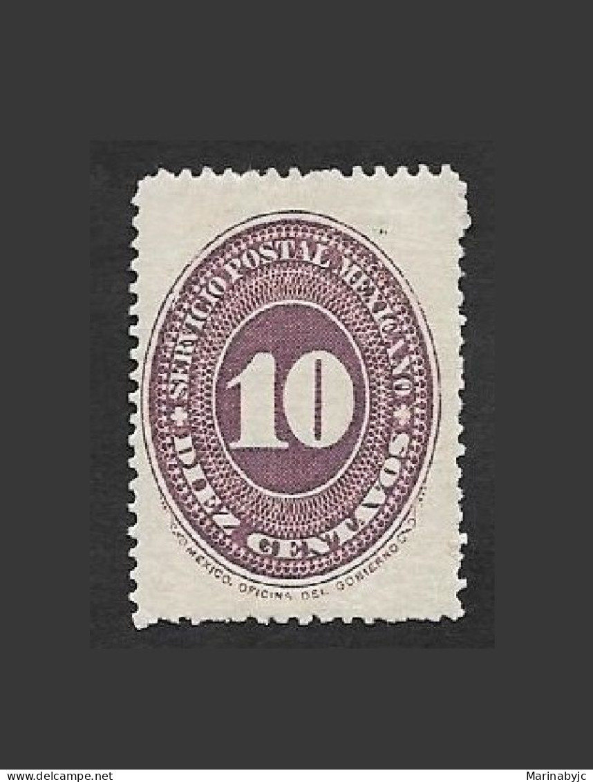 SE)1886 MEXICO, FROM THE NUMERALS SERIES 10C LILAC SCT180, MINT - Mexico