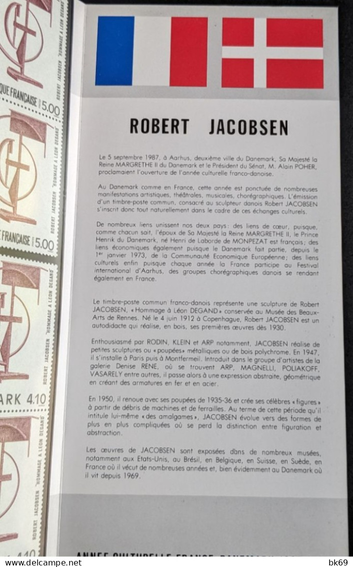 Robert Jacobsen France / Danmark, 2 Blocs De 4 Timbres - Autres & Non Classés