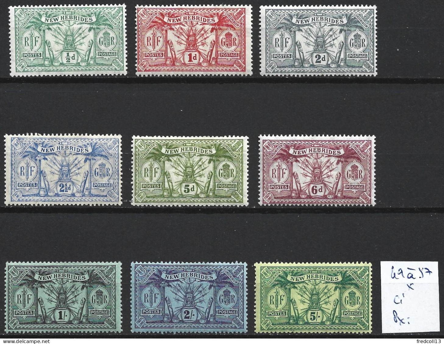 NOUVELLES-HEBRIDES 49 à 57 * Côte 225 € - Unused Stamps