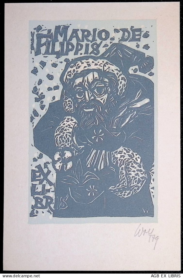 EX LIBRIS REMO WOLF Per MARIO DE FILIPPIS L24-F01 WINTER 1979 INVERNO - Exlibris