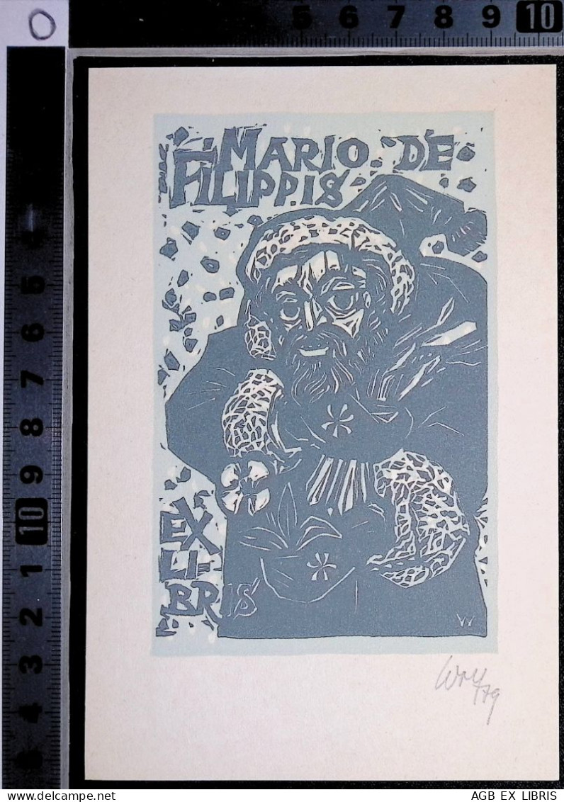 EX LIBRIS REMO WOLF Per MARIO DE FILIPPIS L24-F01 WINTER 1979 INVERNO - Exlibris