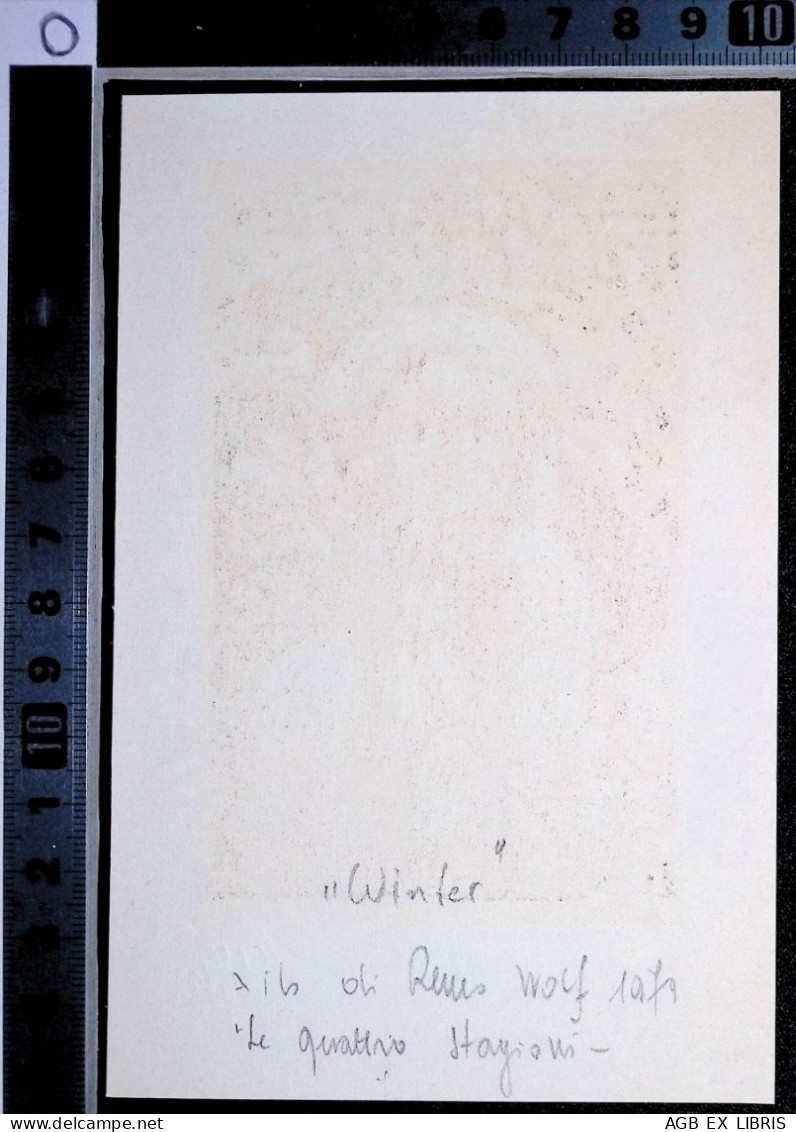 EX LIBRIS REMO WOLF Per MARIO DE FILIPPIS L24-F01 WINTER 1979 INVERNO - Exlibris