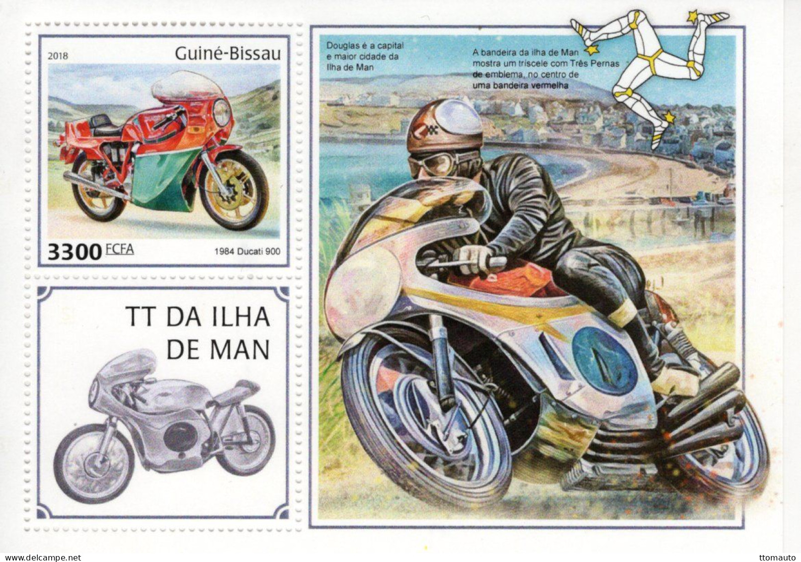 Guiné-Bissau 2018 - Course International TTde L'ile De Man - Ducati 900 (1984) - 1v Sheet Neuf/Mint/MNH - Motorbikes