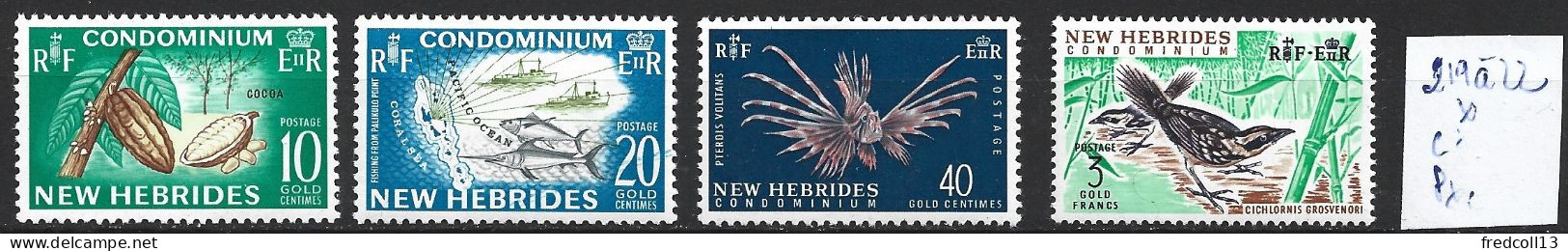 NOUVELLES-HEBRIDES 219 à 22 * Côte 38 € - Unused Stamps