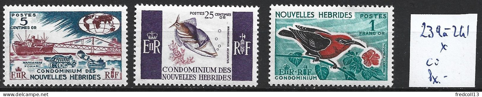 NOUVELLES-HEBRIDES 239 à 41 * Côte 7.50 € - Unused Stamps
