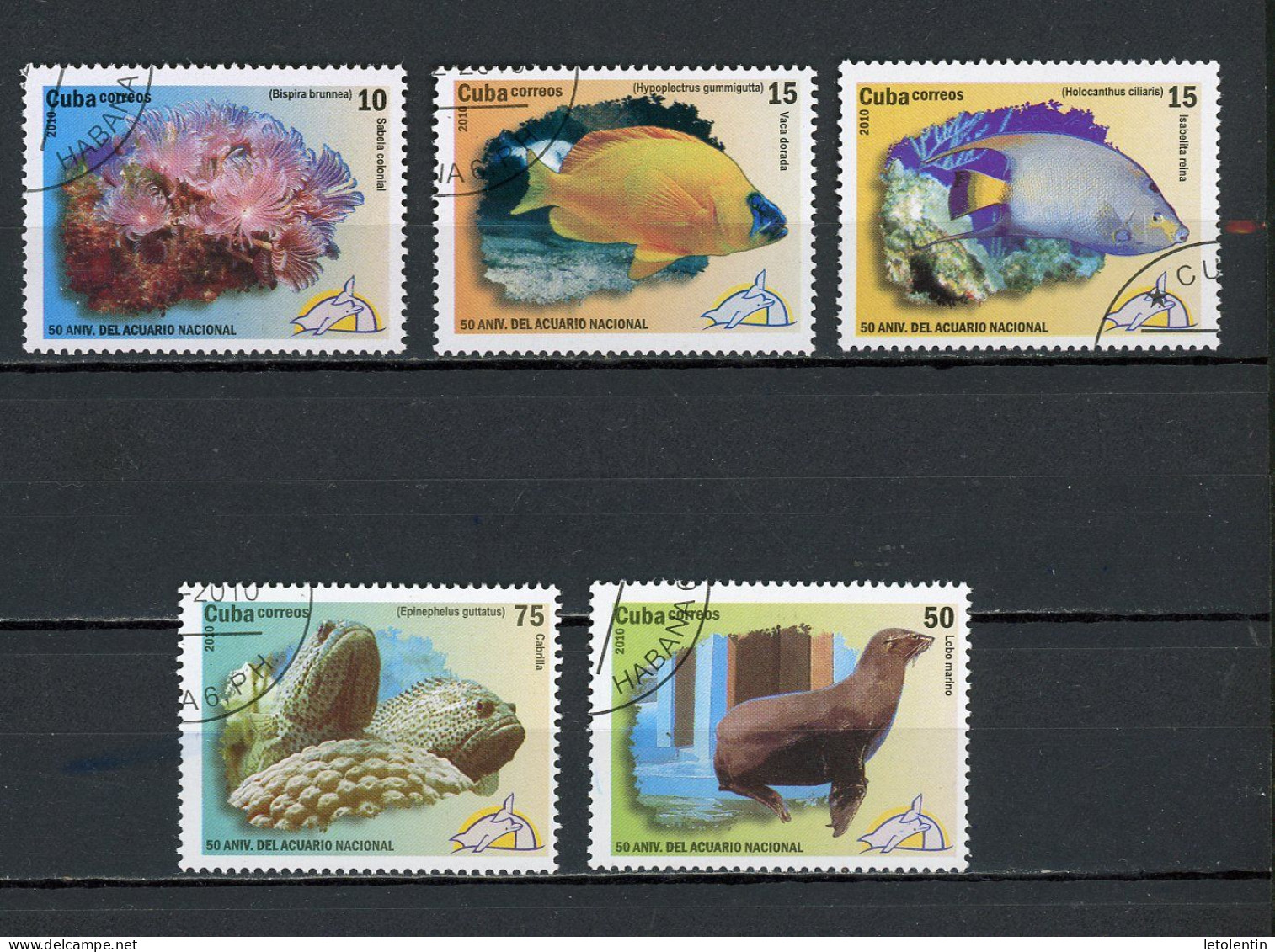 CUBA - ANNI. DE L'AQUARIUM  N°Yt 4816/4820 Obl. - Oblitérés