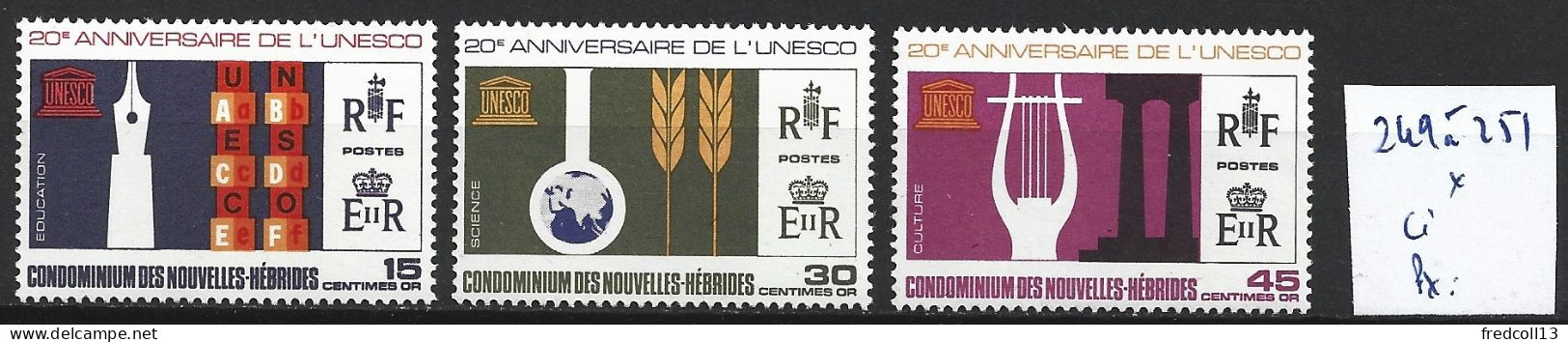 NOUVELLES-HEBRIDES 249 à 51 * Côte 4.50 € - Unused Stamps