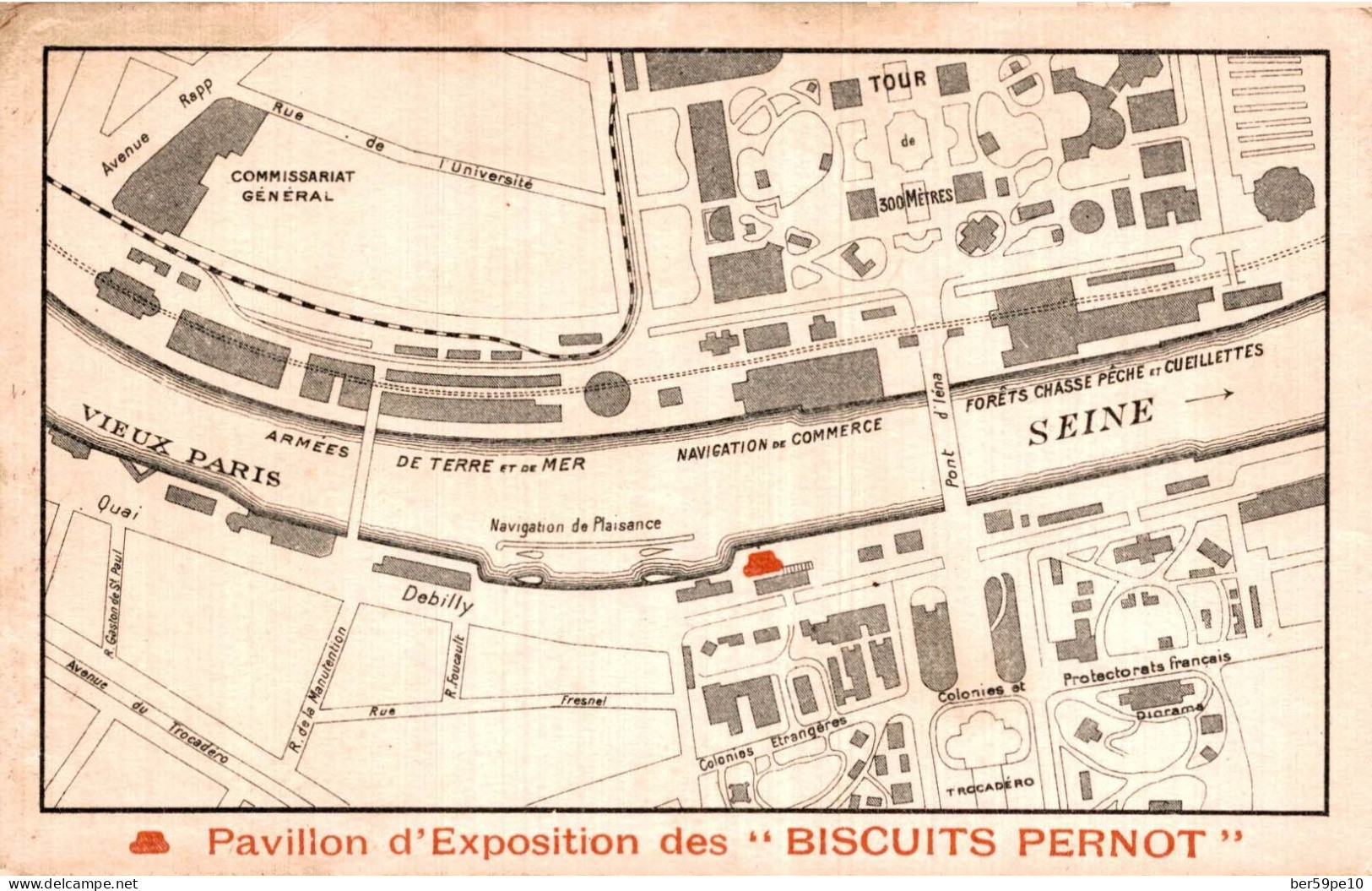 CHROMO BISCUITS PERNOT EXPOSITION UNIVERSELLE DE PARIS 1900 PAVILLON D'EXPOSITION & DE DEGUSTATION QUAI DEBILLY - Pernot