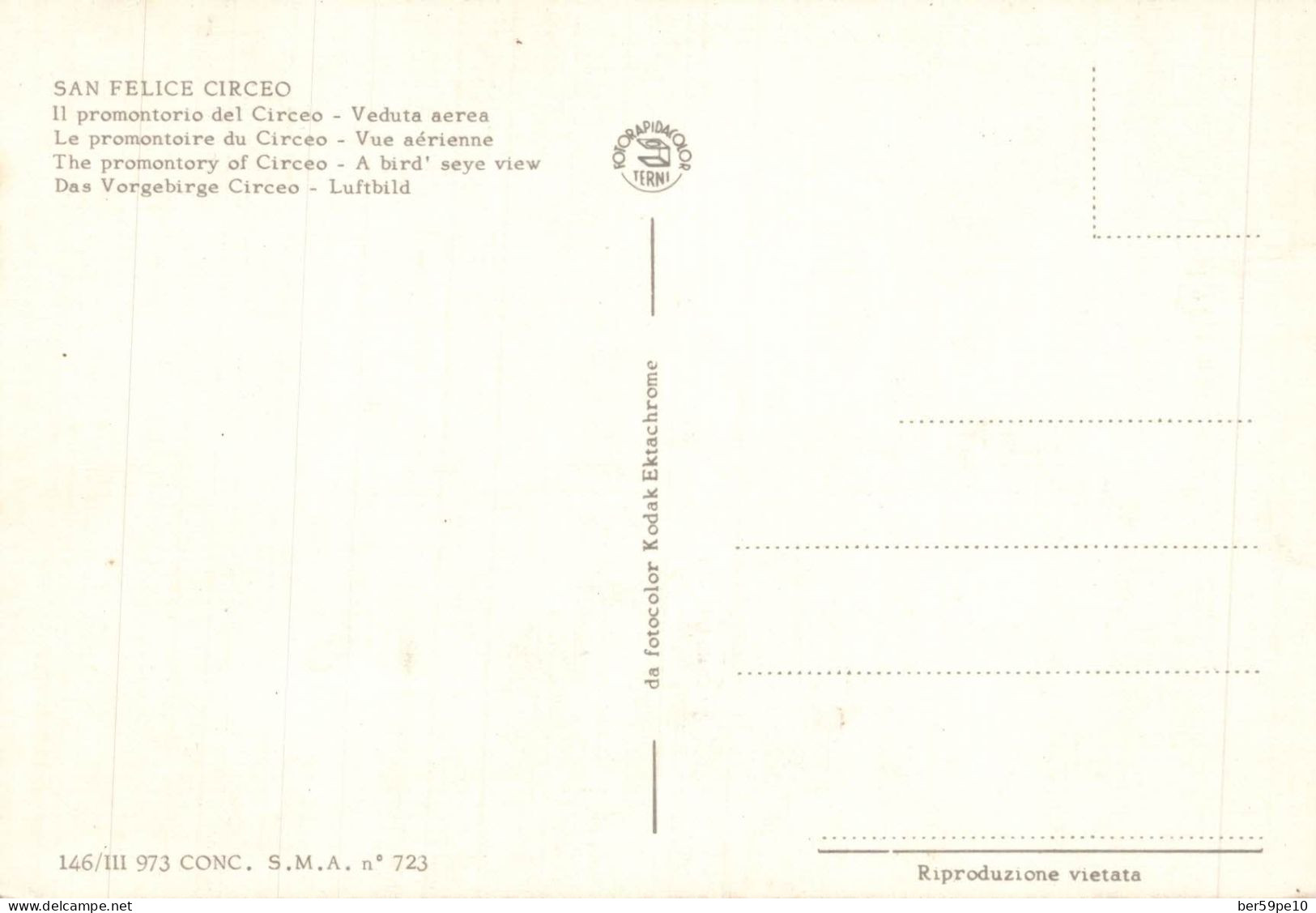 ITALIE SAN FELICE CIRCEO VUE AERIENNE LE PROMONTOIRE DU CIRCEO - Latina