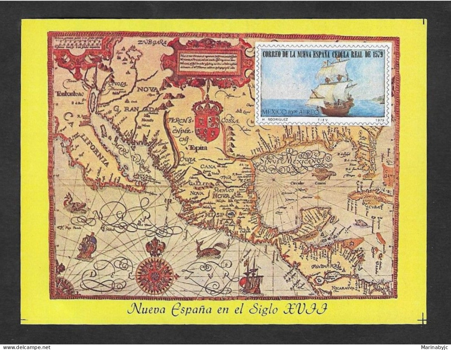 SE)1979 MEXICO, NEW SPAIN IN THE 17TH CENTURY, NAVIGATION SHIP 10P SCTC620, IMPERFORATED SS, MNH - Mexico