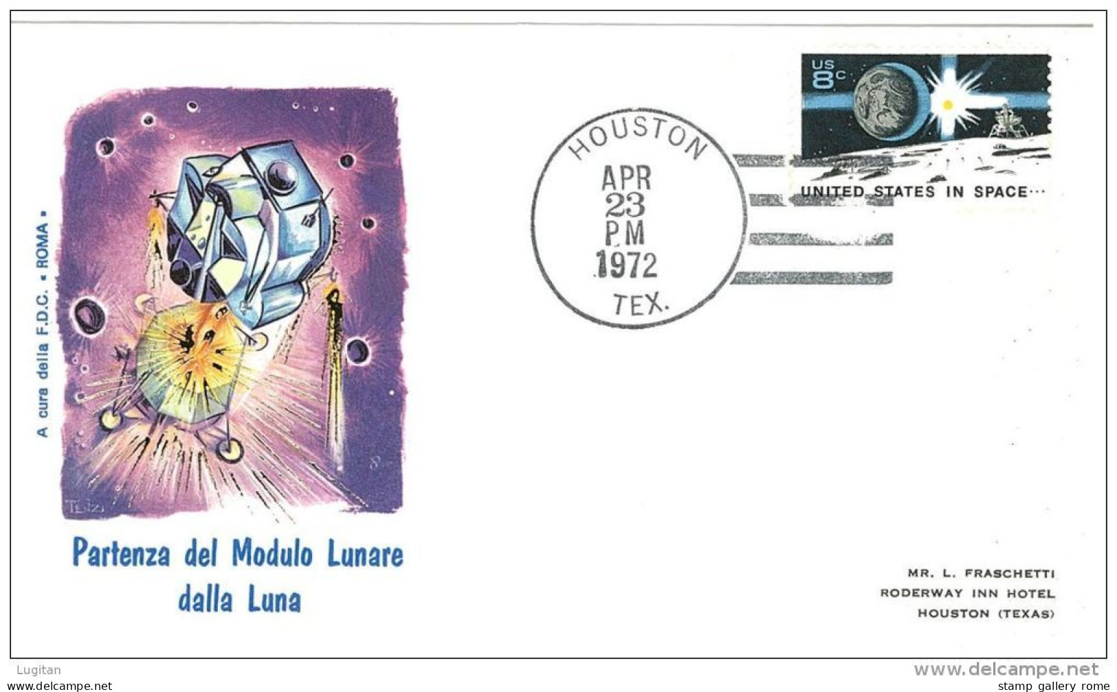 STATI UNITI - USA - PARTENZA DA MODULO LUNARE - ANNO 1972 -  HOUSTON TX - 23 APRILE 1972 - 1971-1980