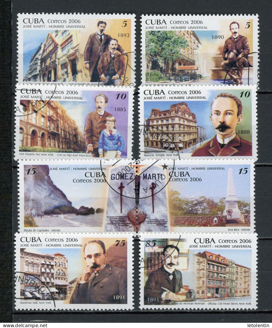 CUBA - JOSÉ MARTI  N°Yt 4329/4336 Obl. - Gebraucht