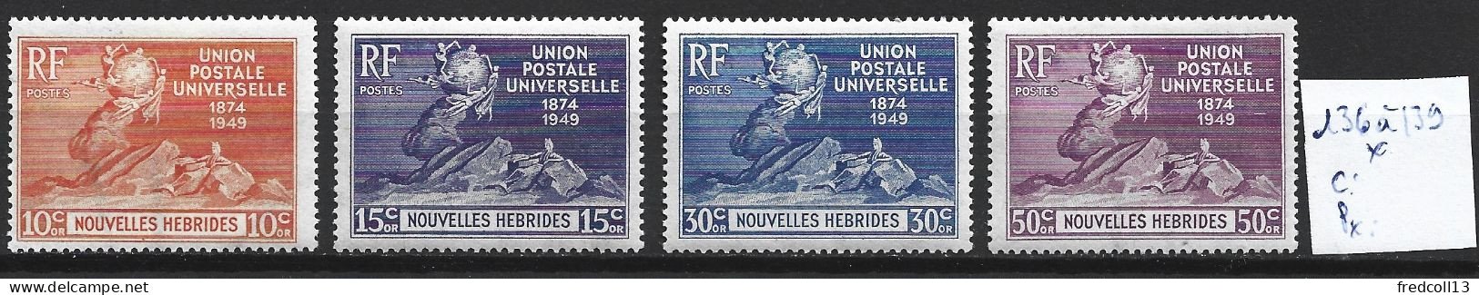 NOUVELLES-HEBRIDES 136 à 39 * Côte 12 € - Unused Stamps