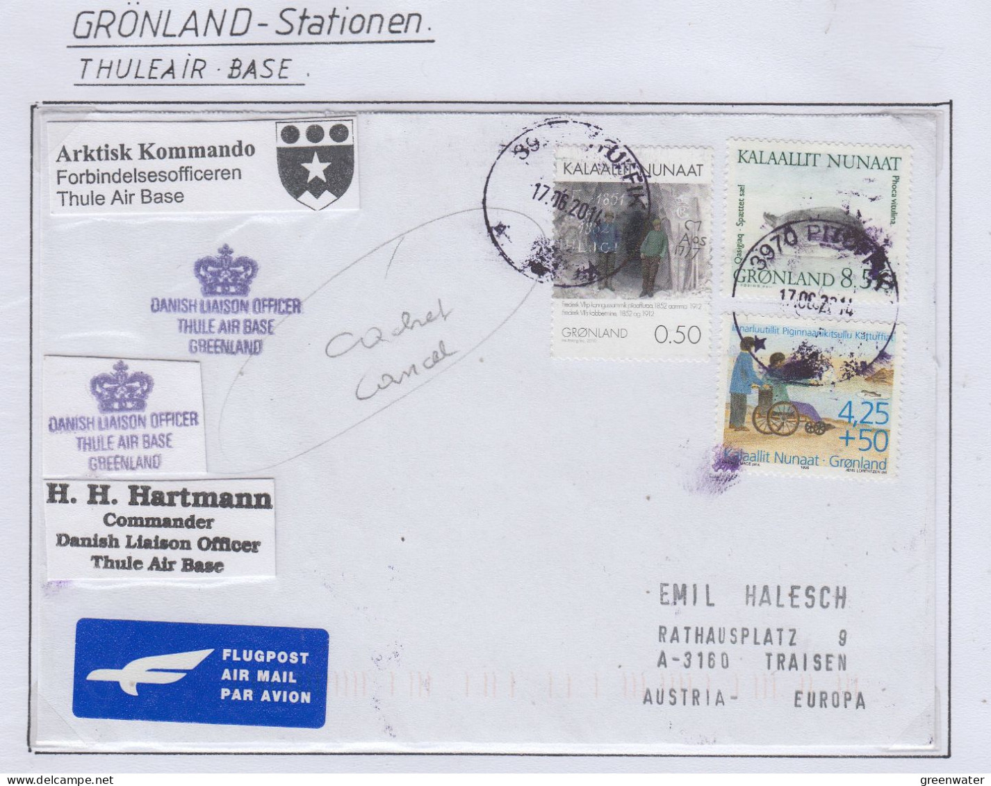 Greenland Station Thule Air Base 1 Cover (GB190) - Estaciones Científicas Y Estaciones Del Ártico A La Deriva