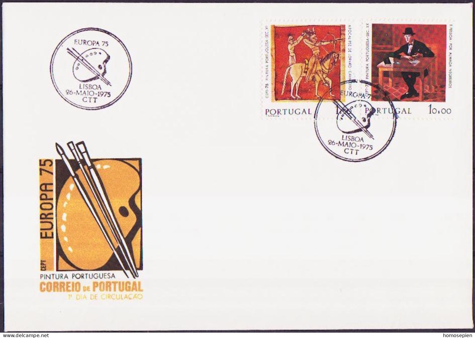 Europa CEPT 1975 Portugal FDC1 Y&T N°1261 à 1262 - Michel N°1281x à 1282x - 1975