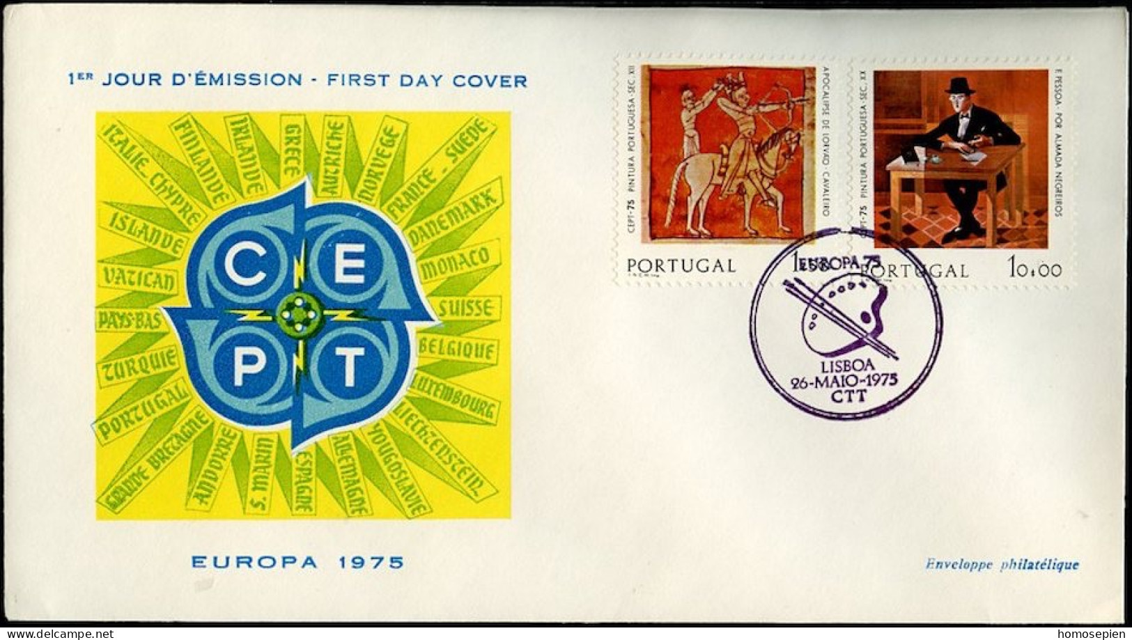 Europa CEPT 1975 Portugal FDC2 Y&T N°1261 à 1262 - Michel N°1281x à 1282x - 1975