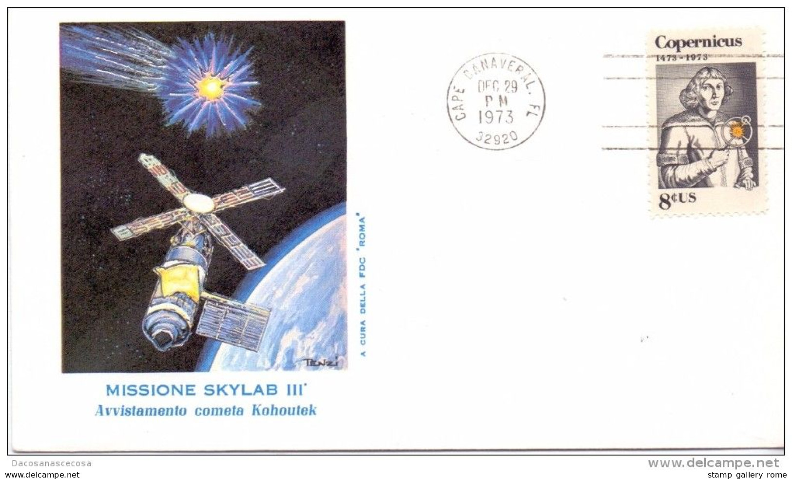 FDC - USA - MISSIONE SKYLAB III - AVVISTAMENTO COMETA KOHOUTEK - ANNO 1973- ANNULLO CAPE CANAVERAL FL - 29.12.1973 - Event Covers