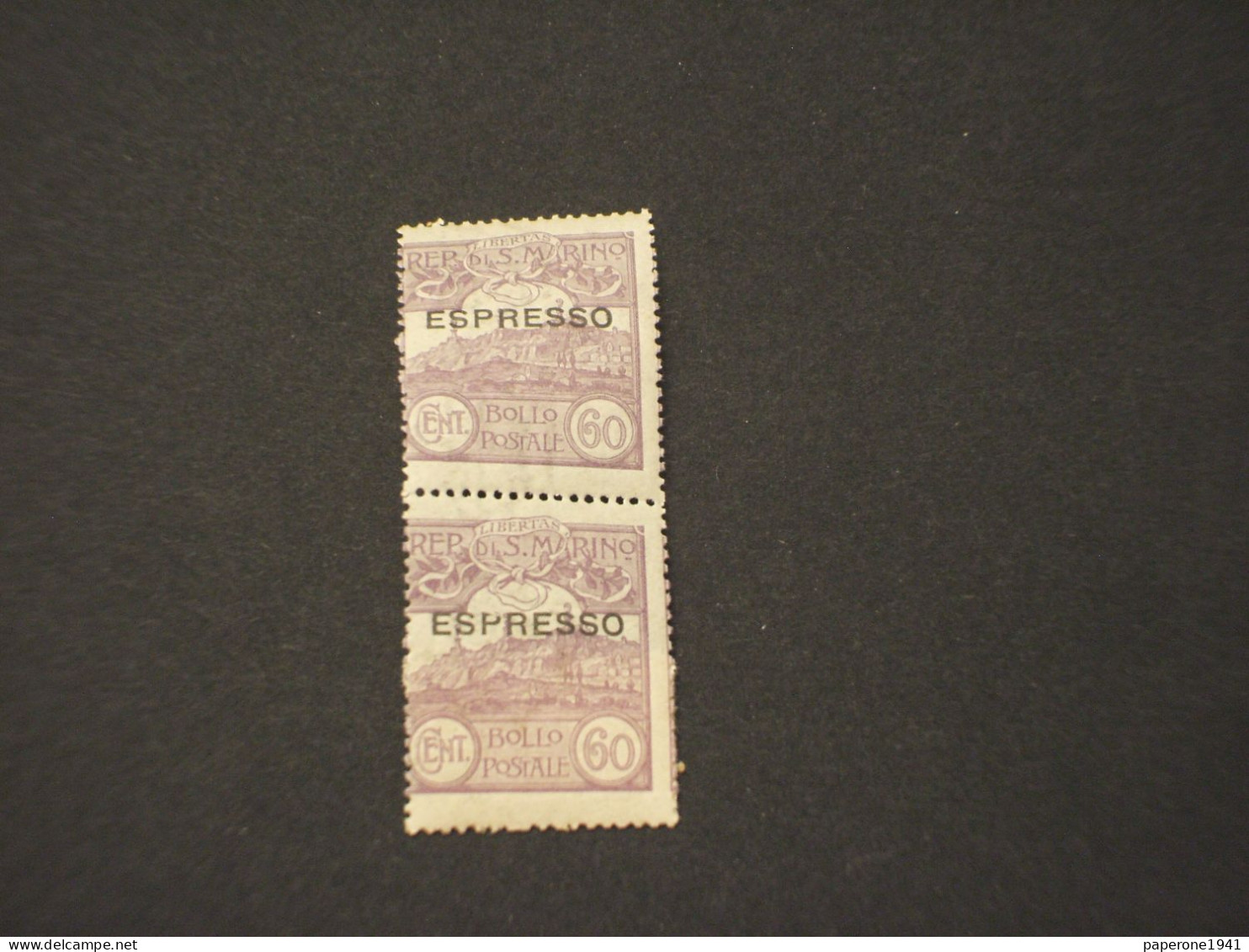 SAN MARINO - ESPRESSO - 1923 VEDUTA 60 C., Uno Con  P Di Espresso Rotta In Alto  - NUOVO(++) - Express Letter Stamps