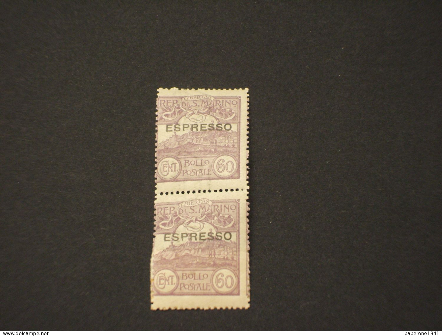 SAN MARINO - ESPRESSO - 1923 VEDUTA 60 C., Uno Con  P Di Espresso Rotta In Basso  - NUOVO(++) - Timbres Express