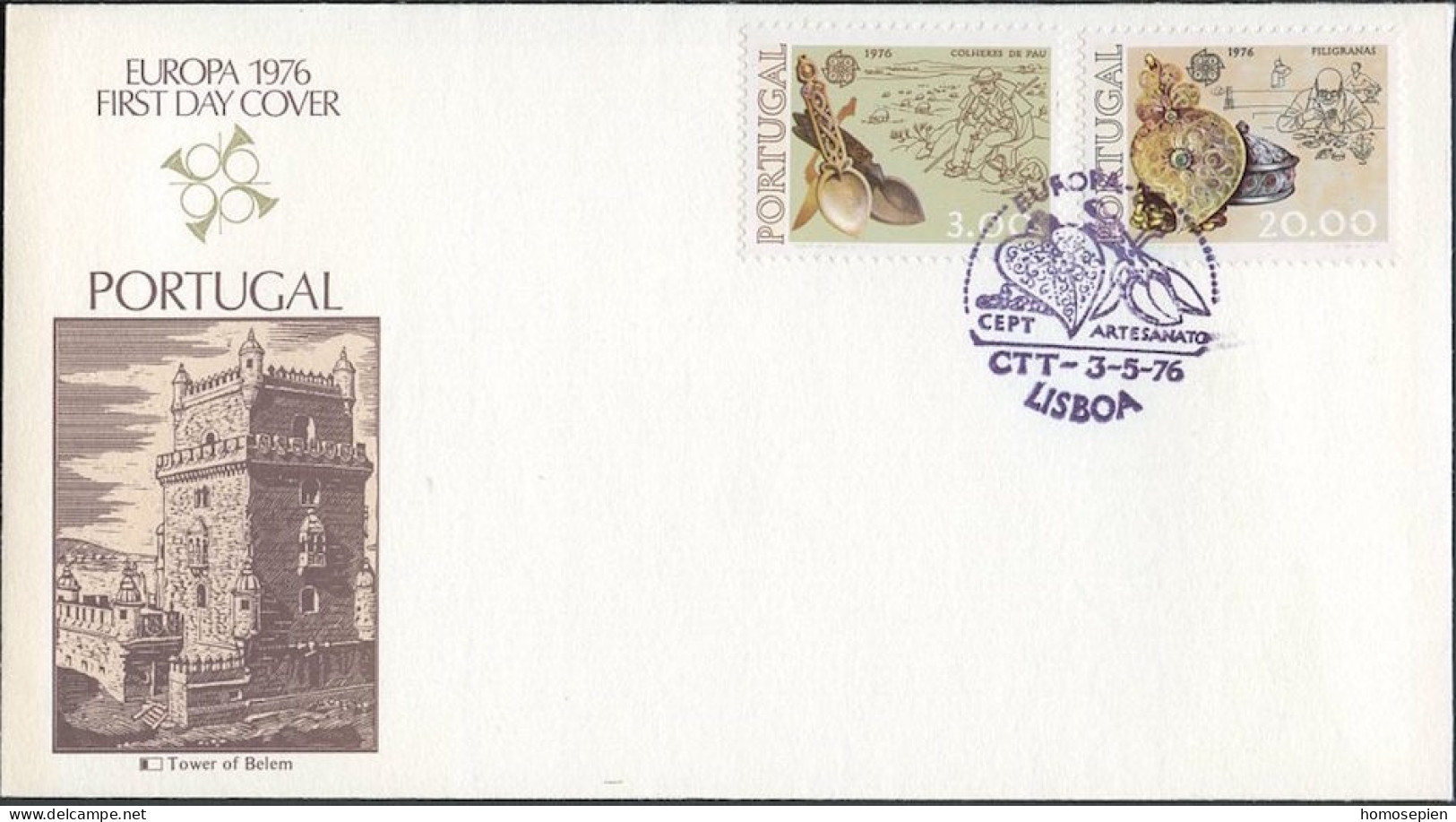 Europa CEPT 1976 Portugal FDC2 Y&T N°1291 à 1292 - Michel N°1311 à 1312 - 1976