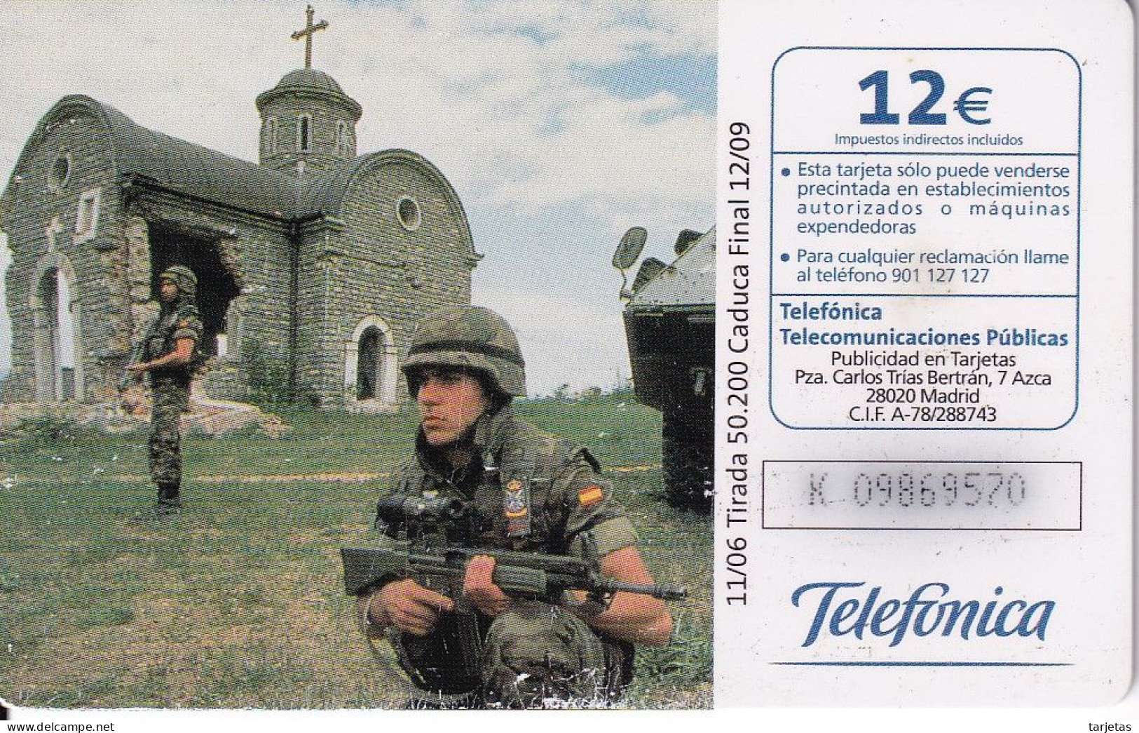 CP-302 TARJETA BOSNIA CON FECHA 11/06 Y CHIP NUEVO E-E2 - Commémoratives Publicitaires