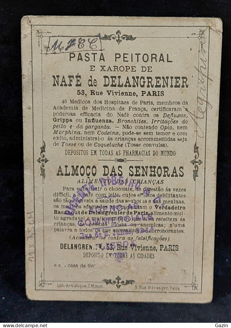 C6/11 - Publicidade * Pasta Peitoral Nafé De Delangrenier * Paris * France * Portugal - Portogallo