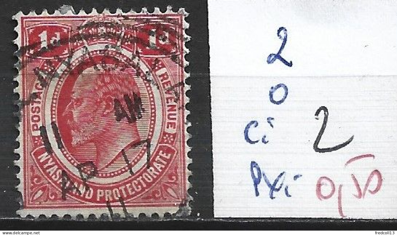 NYASSALAND 2 Oblitéré Côte 0.50 € - Nyassaland (1907-1953)